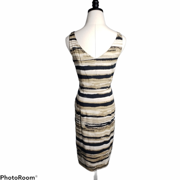 Viscose V-neck Structural Side Pockets Sleeveless Dress DKNYC - Picture 4 of 13